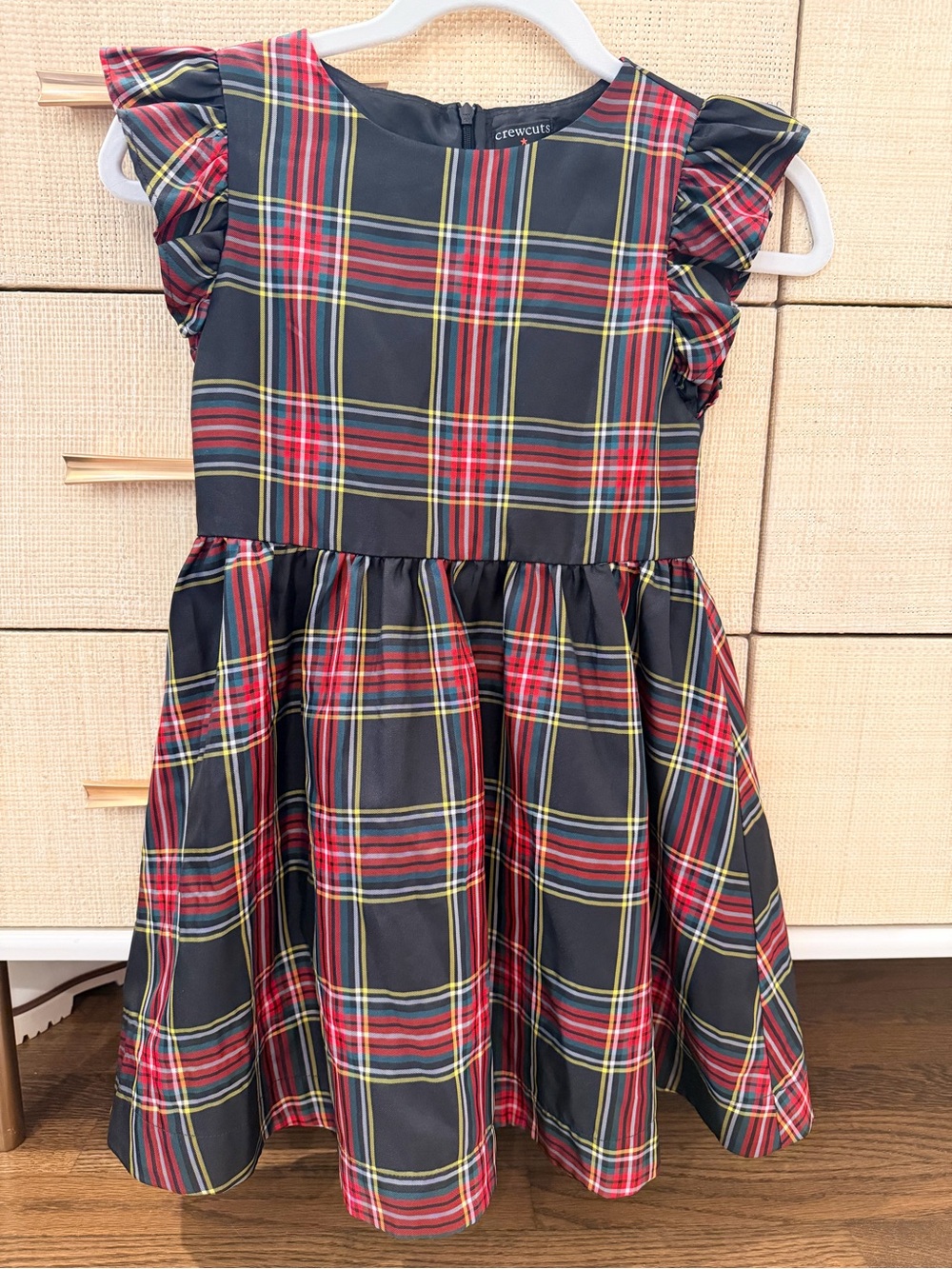 J Crew crewcuts Girls Stewart Tartan Christmas Holiday Dress Size 8